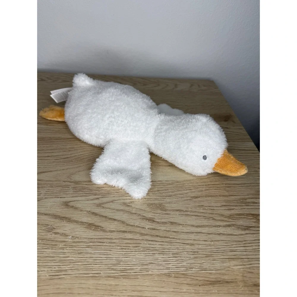 Carters White Goose Plush Stuffed Animal Orange Beak 12 Inch Lovey Stuffie Baby